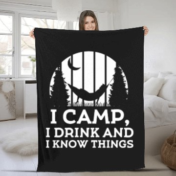 Discover Camping Camper Nature Outdoor Gift Fleece Blankets