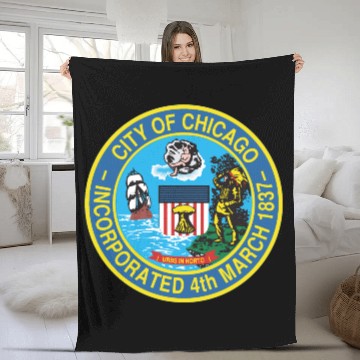 Discover Seal of Chicago, Illinois Fleece Blankets
