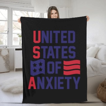 Discover United States Of Anxiety Fleece Blankets
