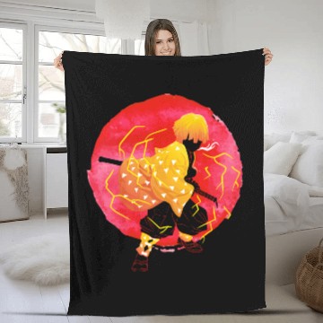 Discover RedMoon Anime zenittsu Kimetsu no Yaiba Fleece Blankets