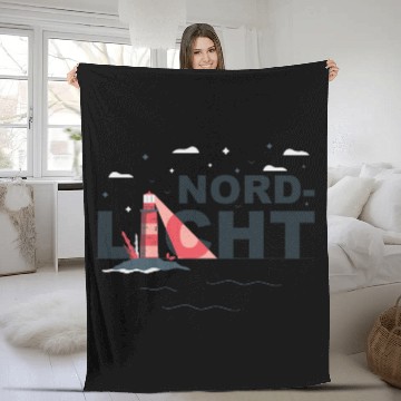 Discover Northern lights with Lighthouse | German Design Fleece Blankets