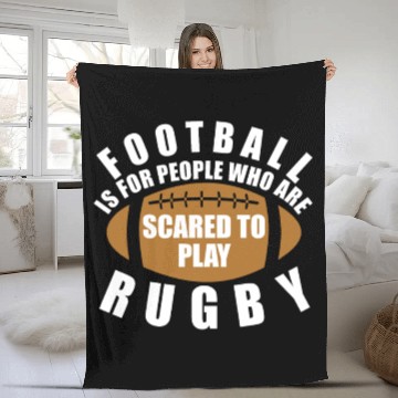 Discover Scared To Play Rugby Fleece Blankets