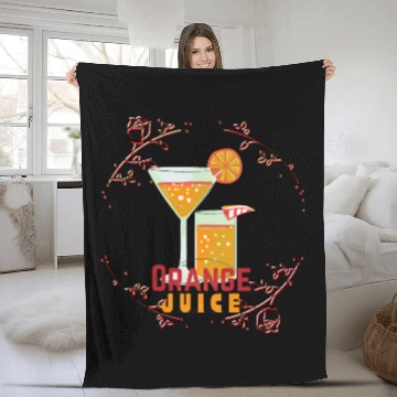 Discover Orange Juice Summer Theme Fresh Look Fleece Blankets