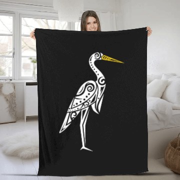 Discover Maori Kotuku White Heron Polynesian T Tattoo Fleece Blankets