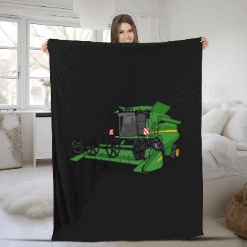 Discover combine harvesters - farmer - agriculture - farm Fleece Blankets
