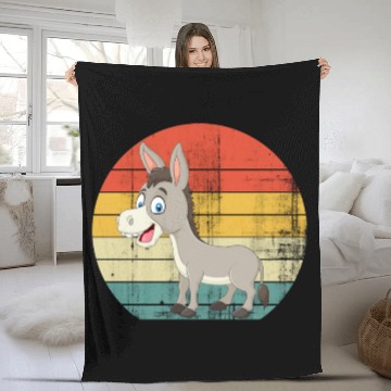 Discover Cute Donkey Fleece Blankets