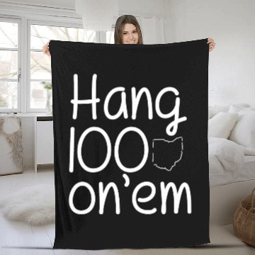 Discover Hang 100 On Em college football funny Fleece Blankets