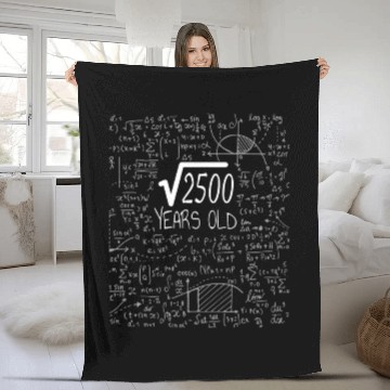 Discover Square Root of 2500 - 50th Birthday Geek Design Fleece Blankets
