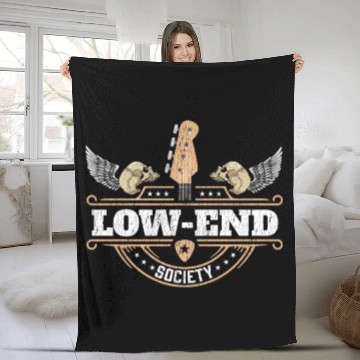 Discover Bassist Low End Society Bass Guitar Player Fleece Blankets