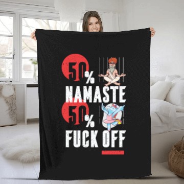 Discover 50 Namaste and 50 Fuck Off Funshirt Fleece Blankets