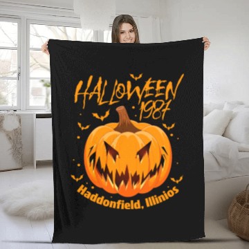Discover Halloween 1987 Monster Pumpkin Bat Halloween Party Fleece Blankets