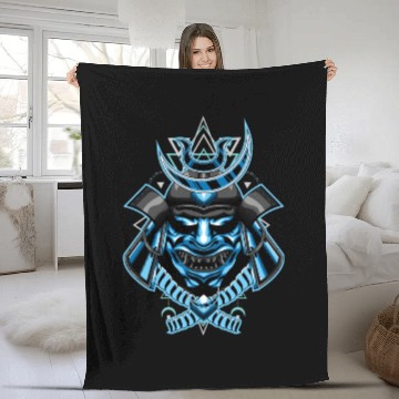 Discover samurai japan mask head Fleece Blankets