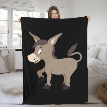 Discover Cartoon Donkey Fleece Blankets