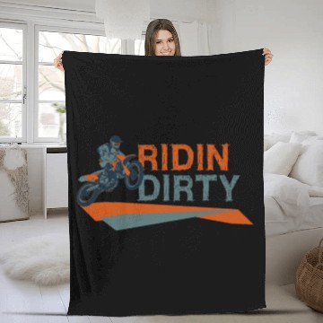 Discover Dirt Bike MX Motocross Supercross Fleece Blankets