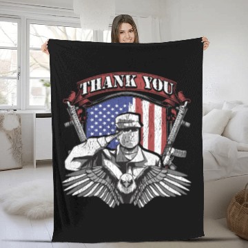 Discover Thank You For Your Service Military Veteran Gratef Fleece Blankets