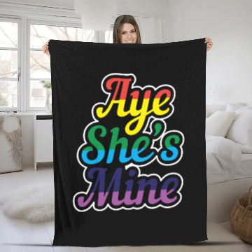Discover Matching Lesbian Couple Aye She Is Mine Fleece Blankets