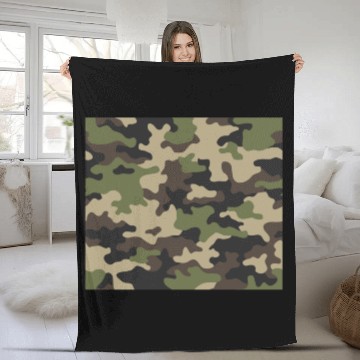 Discover Army Camo Camouflage Hunting Military Art Prints Fleece Blankets