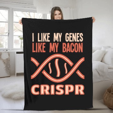Discover I like my genes like my bacon CRISPR Gift Science Fleece Blankets