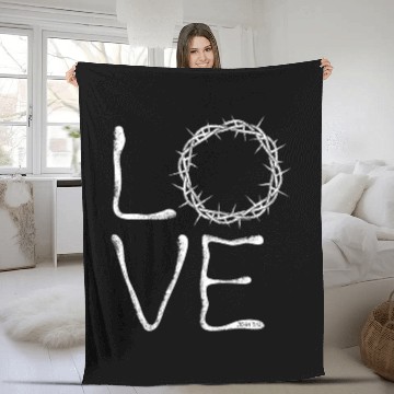 Discover Christian John 3 16 Bible Cool Crown Of Thorns Fleece Blankets