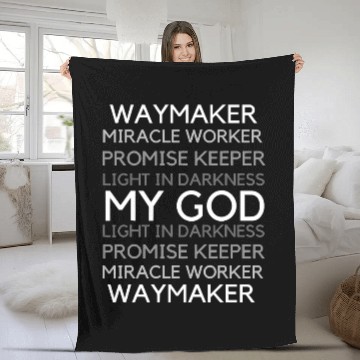 Discover Waymaker Miracle Worker Promise Keeper John 316 Fleece Blankets