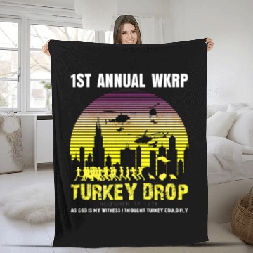 Discover 1st Annual WKRP, Turkey Drop Fleece Blankets