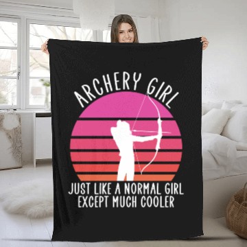 Discover Archery Girl Fleece Blankets