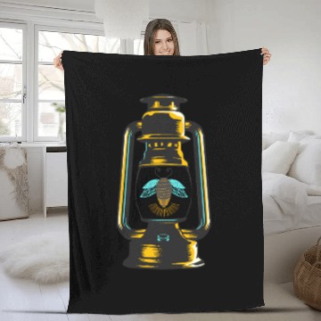 Discover Fireflies Lamp Camping Nature Summer Enlighten Fleece Blankets