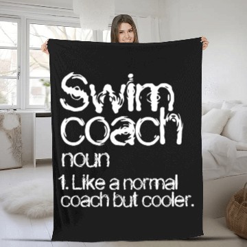 Discover Swim Coach Definition Fleece Blankets Funny Coach Fleece Blankets
