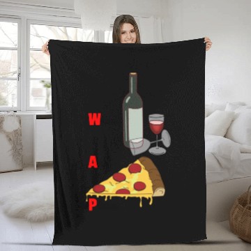 Discover Wine And Pizza Fleece Blankets