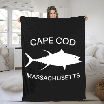 Discover Cape Cod - Massachusetts - USA - Tuna - Fishing Fleece Blankets