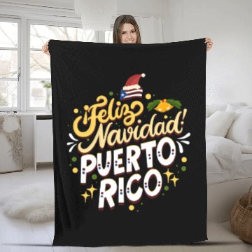 Discover Feliz Navidad Puerto Rico - Merry Christmas Fleece Blankets