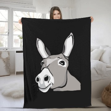 Discover Funny Donkey House Donkey Farm Animal Gift Fleece Blankets