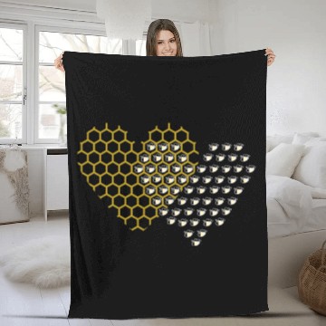 Discover Honeycomb, Honey Bee Bees gift for animal lovers Fleece Blankets