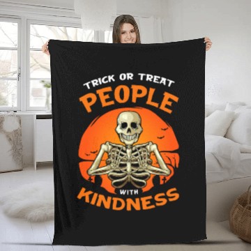Discover Trick or Treat People With Kindness - Halloween Fleece Blankets