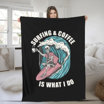 Discover Skeleton Surfing and Coffee Fleece Blankets