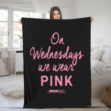 Discover Mean Girls On Wednesdays We Wear Pink Script Fleece Blankets