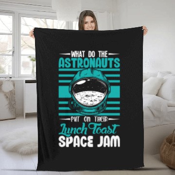 Discover Astronauts Lunch toast Space Jam space Fleece Blankets