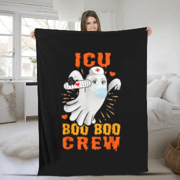 Discover Halloween ICU Boo Boo Crew Nurse Fleece Blankets