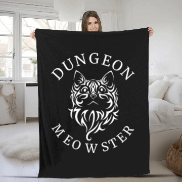 Discover DM Dungeon Moewster Cat RPG Roleplaying Funny Cats Fleece Blankets
