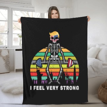 Discover Donald Pump I Feel Very Strong Workout Trump 2020 Fleece Blankets