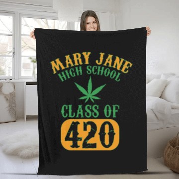 Discover Mary Jane | Marijuana Cannabis 420 Weed Stoner Fleece Blankets