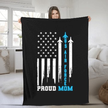 Discover Proud Us Air Force Mom Rocket America Flag Mother' Fleece Blankets