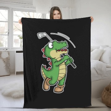 Discover Tyrannosaurus-Rex Crocodile plays Golf Fleece Blankets