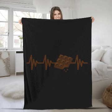 Discover I Love Chocolate Heartbeat Pulse Fleece Blankets