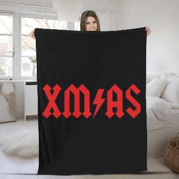 Discover Xmas Rock Roll Heavy Metal funny Christmas X-mas Fleece Blankets