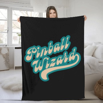 Discover Pinball wizard gift arcade Fleece Blankets