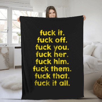 Discover Fuck Everything Vintage Style Fuck It All Gift Fleece Blankets