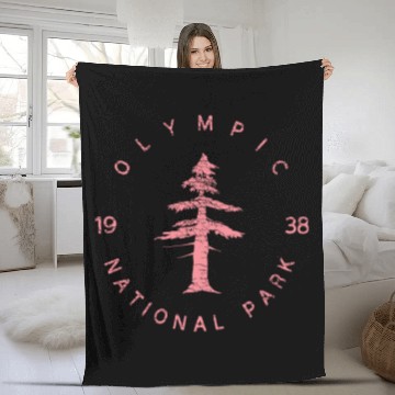 Discover Olympic National Park Souvenir Men Or Womens Vinta Fleece Blankets