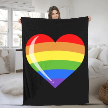 Discover LGBTQ Heart - Rainbow LGBT Heart Pride Month Human Fleece Blankets