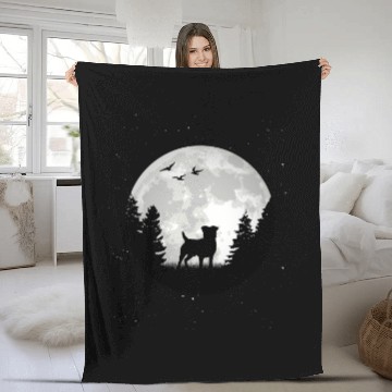 Discover German Hunting Terrier in front of Moon Hunting Do Fleece Blankets